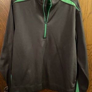 Mens lined nylon half zip pullover